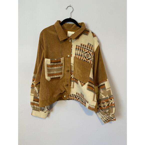 Stoosh Jackets & Blazers - Stoosh Corduroy Western Shirt Jacket | Southwestern (Size Large)